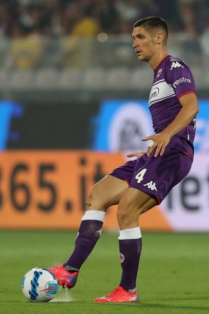 Nikola Milenkovic of ACF Fiorentina in action during the Serie A match between ACF Fiorentina and Torino FC at Stadio Artemio Franchi on August 28,...