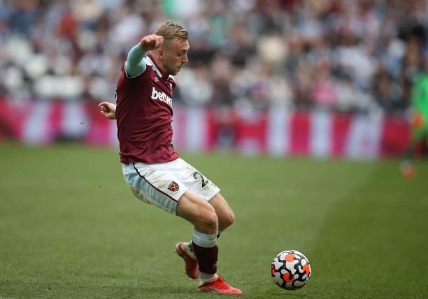 Jarrod Bowen of West Ham United during the Premier League match between West Ham United and Crystal Palace at London Stadium on August 28, 2021 in...
