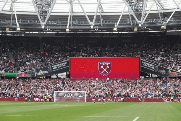 A general view during the Premier League match between West Ham United and Crystal Palace at London Stadium on August 28, 2021 in London, England.