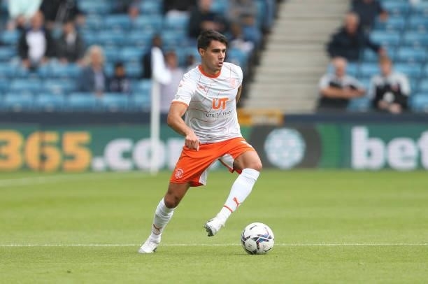 Blackpool's Reece James during the Sky Bet Championship match between Millwall and Blackpool at The Den on August 28, 2021 in London, England.