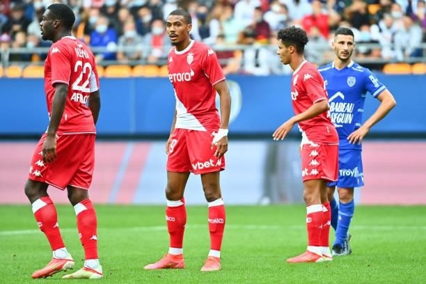 Wilson ISIDOR of Monaco during the Ligue 1 Uber Eats match between Troyes and Monaco at Stade de l'Aube on August 29, 2021 in Troyes, France.
