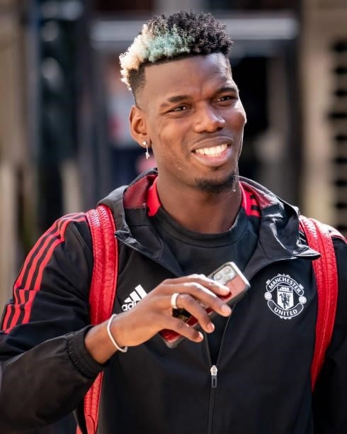 Paul Pogba of Manchester United arrives prior to the Premier League match between Wolverhampton Wanderers and Manchester United at Molineux on August...