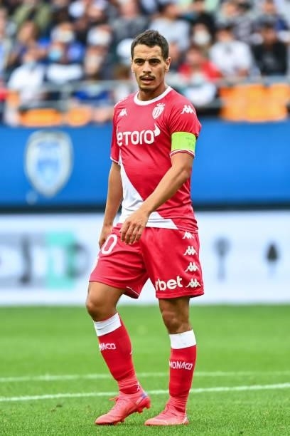 Wissam BEN YEDDER of Monaco during the Ligue 1 Uber Eats match between Troyes and Monaco at Stade de l'Aube on August 29, 2021 in Troyes, France.