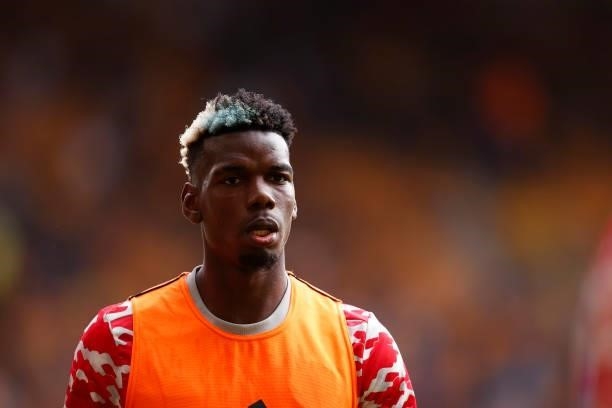 Paul Pogba of Manchester United before the Premier League match between Wolverhampton Wanderers and Manchester United at Molineux on August 29, 2021...