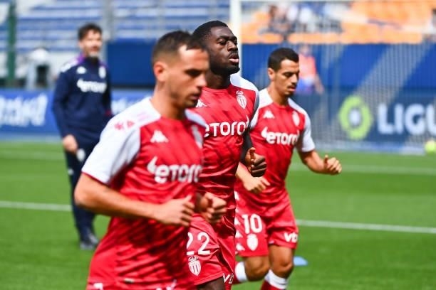 Youssouf FOFANA of Monaco and Wissam BEN YEDDER of Monaco during the Ligue 1 Uber Eats match between Troyes and Monaco at Stade de l'Aube on August...