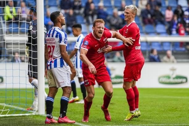 HeereNVEEN - Dani de Wit of AZ celebrates the 1-3 during the Dutch Eredivisie match between sc Heerenveen and AZ at the Abe Lenstra Stadium on August...