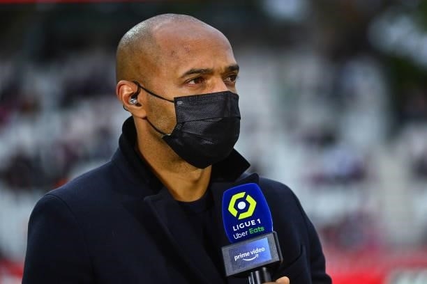 Thierry HENRY for Prime video during the Ligue 1 Uber Eats match between Reims and Paris Saint Germain at Stade Auguste Delaune on August 29, 2021 in...