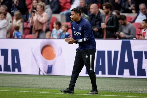 Assistent trainer Michael Reiziger of Ajax during the Dutch Eredivisie match between Ajax v Vitesse at the Johan Cruijff Arena on August 29, 2021 in...
