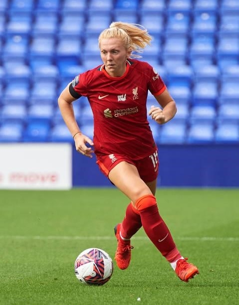 Ceri Holland of Liverpool FC Women in action during the Barclays FA Women's Championship match between Liverpool Women and London City Lionesses at...