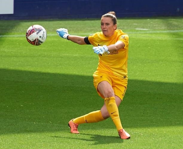 Rachael Laws of Liverpool FC Women in action during the Barclays FA Women's Championship match between Liverpool Women and London City Lionesses at...