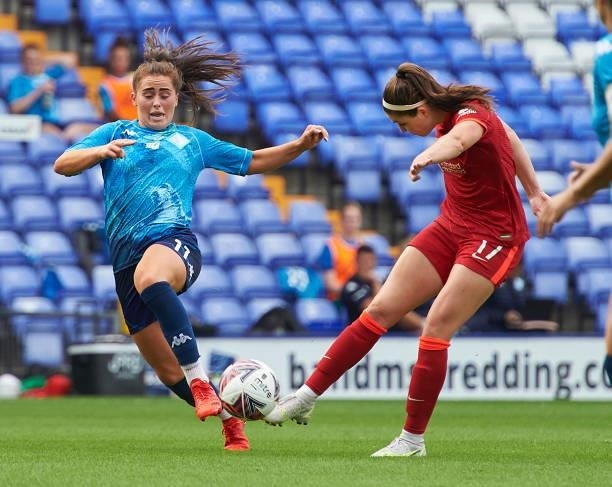 Carla Humphrey of Liverpool FC Women and Jamie-Lee Napier of London City Lionesses in action during the Barclays FA Women's Championship match...