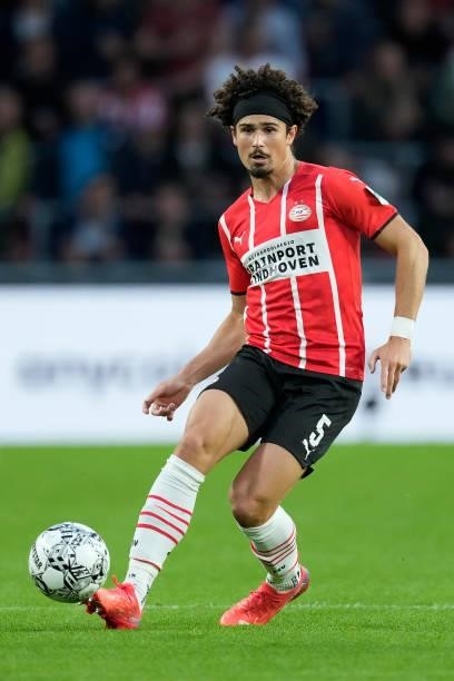Andre Ramalho of PSV during the Dutch Eredivisie match between PSV v FC Groningen at the Philips Stadium on August 28, 2021 in Eindhoven Netherlands