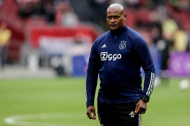 Assistent trainer Winston Bogarde of Ajax during the Dutch Eredivisie match between Ajax v Vitesse at the Johan Cruijff Arena on August 29, 2021 in...