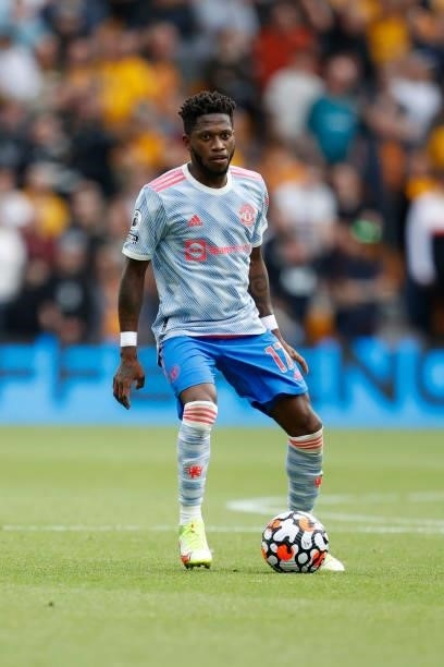 Fred of Manchester United during the Premier League match between Wolverhampton Wanderers and Manchester United at Molineux on August 29, 2021 in...