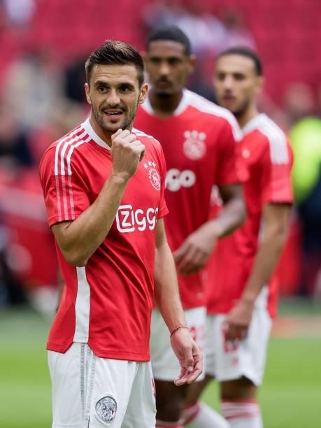 Dusan Tadic of Ajax during the Dutch Eredivisie match between Ajax v Vitesse at the Johan Cruijff Arena on August 29, 2021 in Amsterdam Netherlands