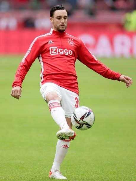 Nicolas Tagliafico of Ajax during the Dutch Eredivisie match between Ajax v Vitesse at the Johan Cruijff Arena on August 29, 2021 in Amsterdam...