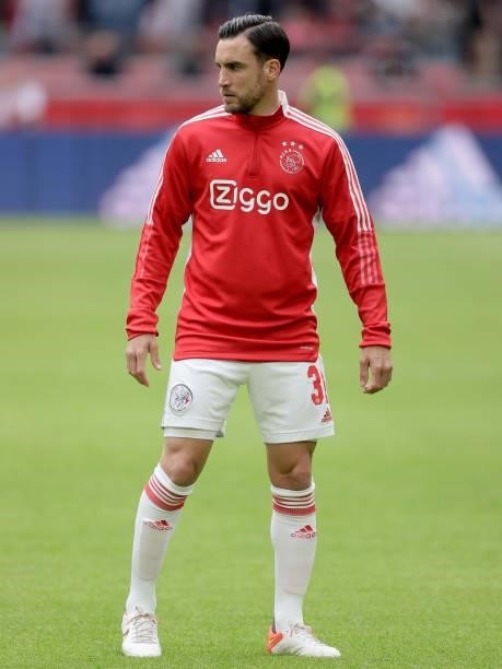 Nicolas Tagliafico of Ajax during the Dutch Eredivisie match between Ajax v Vitesse at the Johan Cruijff Arena on August 29, 2021 in Amsterdam...