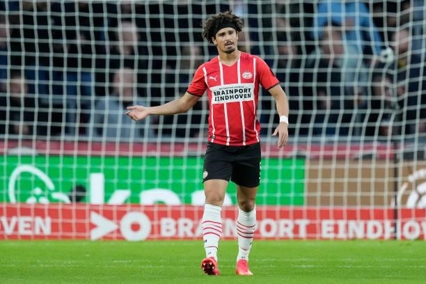 Andre Ramalho of PSV during the Dutch Eredivisie match between PSV v FC Groningen at the Philips Stadium on August 28, 2021 in Eindhoven Netherlands