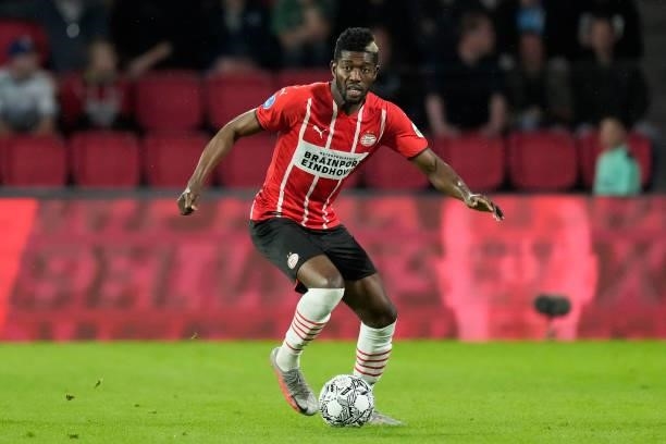 Ibrahim Sangare of PSV during the Dutch Eredivisie match between PSV v FC Groningen at the Philips Stadium on August 28, 2021 in Eindhoven Netherlands