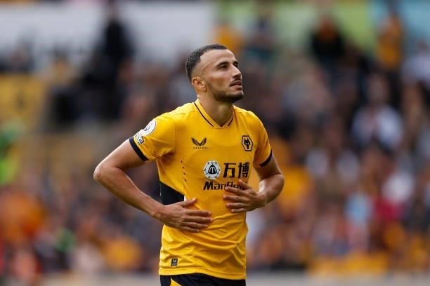 Romain Saiss of Wolverhampton Wanderers during the Premier League match between Wolverhampton Wanderers and Manchester United at Molineux on August...