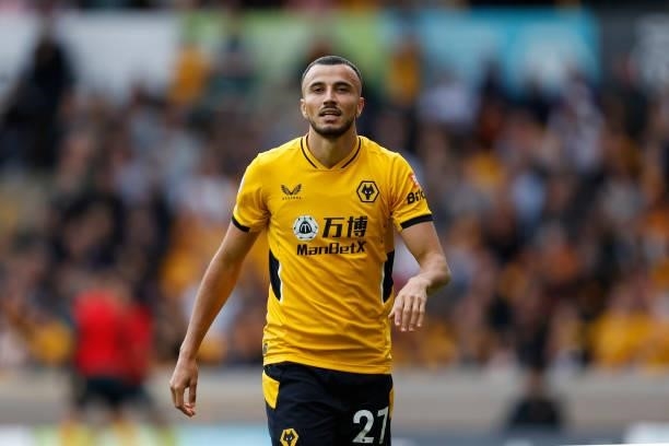 Romain Saiss of Wolverhampton Wanderers during the Premier League match between Wolverhampton Wanderers and Manchester United at Molineux on August...