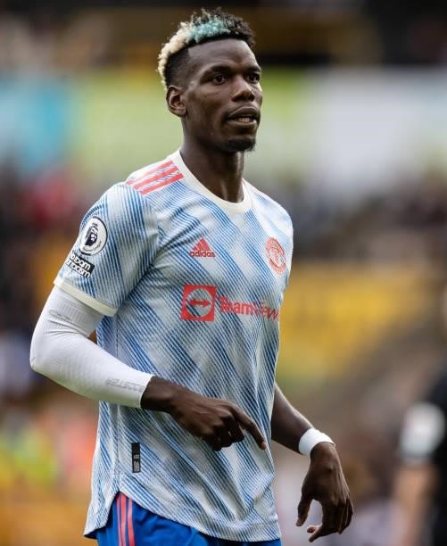 Manchester United's Paul Pogba looks on during the Premier League match between Wolverhampton Wanderers and Manchester United at Molineux on August...