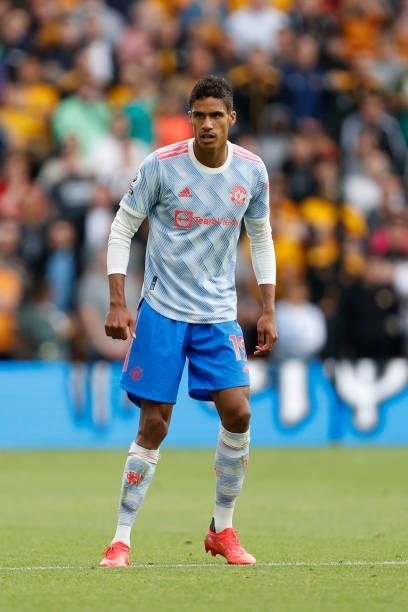 Raphael Varane of Manchester United during the Premier League match between Wolverhampton Wanderers and Manchester United at Molineux on August 29,...