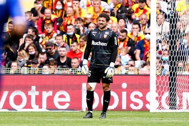 Jean Louis LECA of RC Lens during the Ligue 1 Uber Eats match between Lens and Lorient at Stade Bollaert-Delelis on August 29, 2021 in Lens, France.