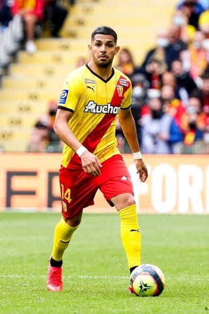 Facundo MEDINA of RC Lens during the Ligue 1 Uber Eats match between Lens and Lorient at Stade Bollaert-Delelis on August 29, 2021 in Lens, France.