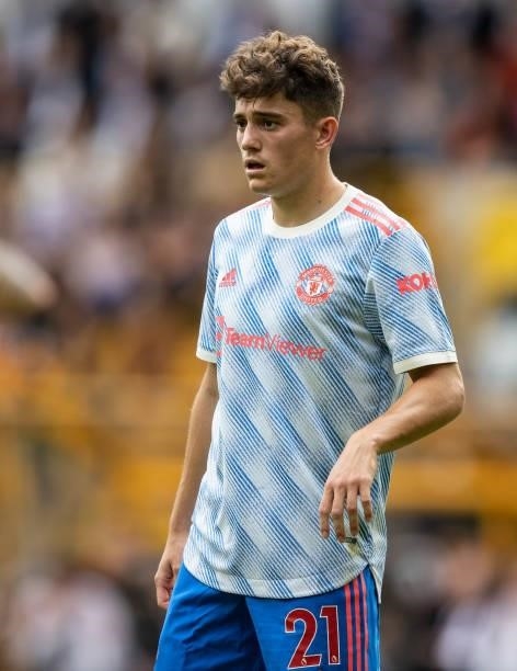 Manchester United's Daniel James looks on during the Premier League match between Wolverhampton Wanderers and Manchester United at Molineux on August...