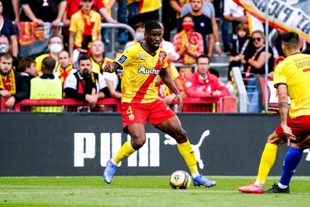 Kevin DANSO of RC Lens during the Ligue 1 Uber Eats match between Lens and Lorient at Stade Bollaert-Delelis on August 29, 2021 in Lens, France.