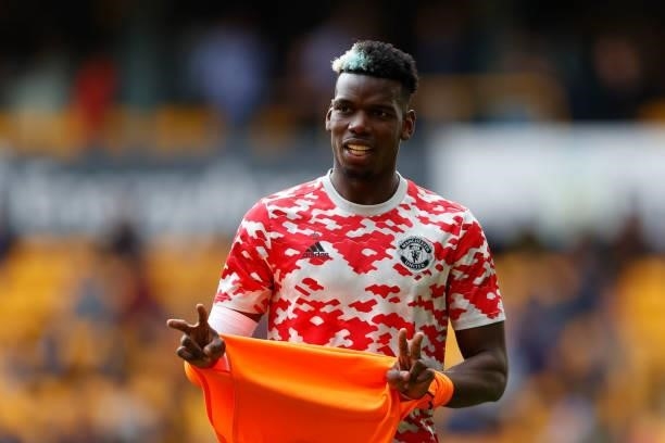 Paul Pogba of Manchester United during the Premier League match between Wolverhampton Wanderers and Manchester United at Molineux on August 29, 2021...