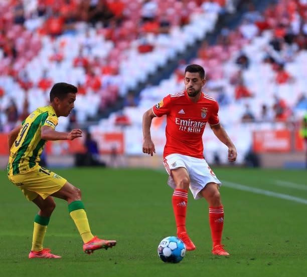Pizzi of SL Benfica in action during the Liga Bwin match between SL Benfica and CD tondela at Estadio da Luz on August 29, 2021 in Lisbon, Portugal.