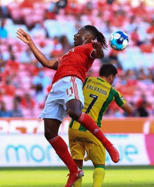 Soualiho Meite of SL Benfica in action during the Liga Bwin match between SL Benfica and CD tondela at Estadio da Luz on August 29, 2021 in Lisbon,...