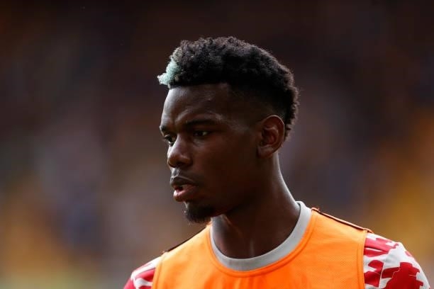 Paul Pogba of Manchester United before the Premier League match between Wolverhampton Wanderers and Manchester United at Molineux on August 29, 2021...