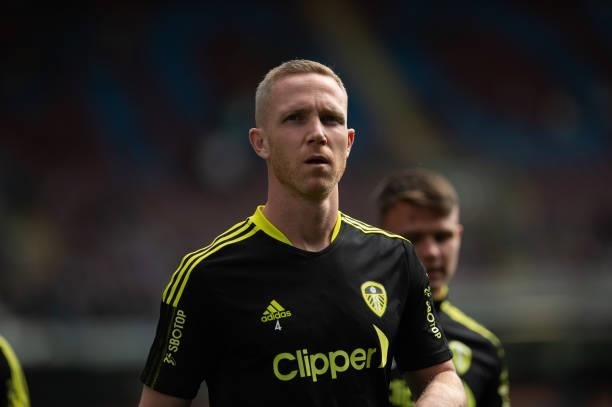 Adam Forshaw of Leeds United before the Premier League match between Burnley and Leeds United at Turf Moor, Burnley, UK on 29th August 2021.