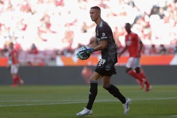 Odisseas Vlachodimos goalkeeper of SL Benfica in action during the Liga Portugal Bwin match between SL Benfica and CD Tondela at Estadio da Luz on...