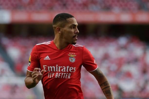 Gilberto defender of SL Benfica during the Liga Portugal Bwin match between SL Benfica and CD Tondela at Estadio da Luz on 29th August, 2021 in...