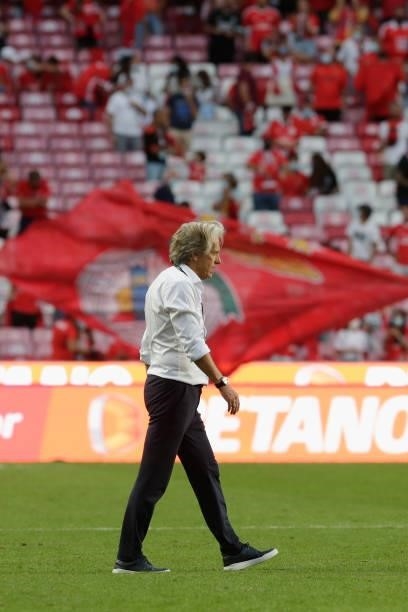 Jorge Jesus head of SL Benfica during the Liga Portugal Bwin match between SL Benfica and CD Tondela at Estadio da Luz on 29th August, 2021 in...