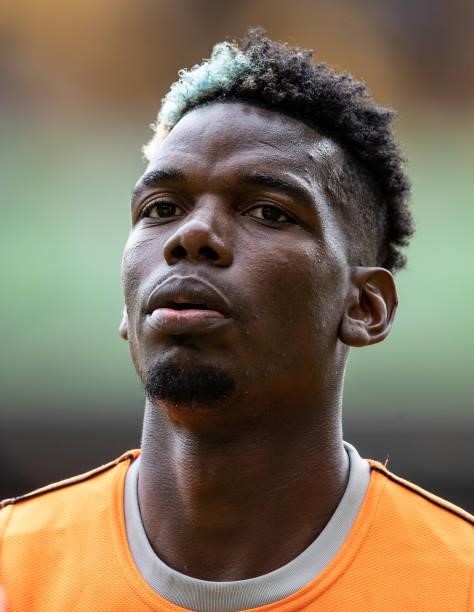 Manchester United's Paul Pogba warming up before the match during the Premier League match between Wolverhampton Wanderers and Manchester United at...