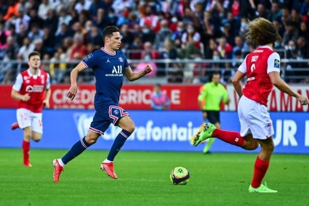 Julian DRAXLER of PSG during the Ligue 1 Uber Eats match between Reims and Paris Saint Germain at Stade Auguste Delaune on August 29, 2021 in Reims,...