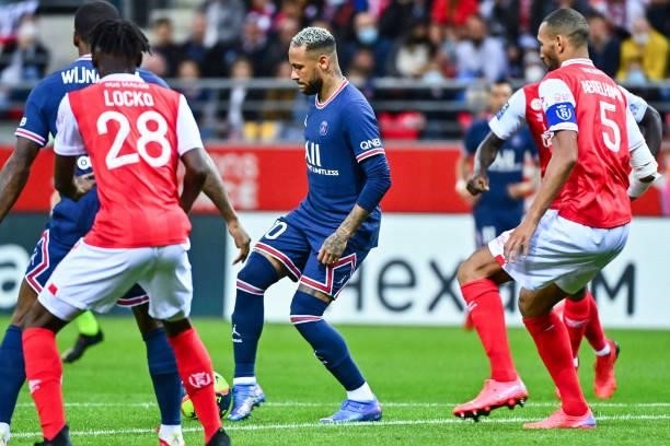 Of PSG during the Ligue 1 Uber Eats match between Reims and Paris Saint Germain at Stade Auguste Delaune on August 29, 2021 in Reims, France.