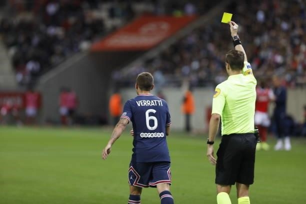 Marco Verratti during the French championship Ligue 1 football match between Stade de Reims and Paris Saint-Germain on August 29, 2021 at Auguste...