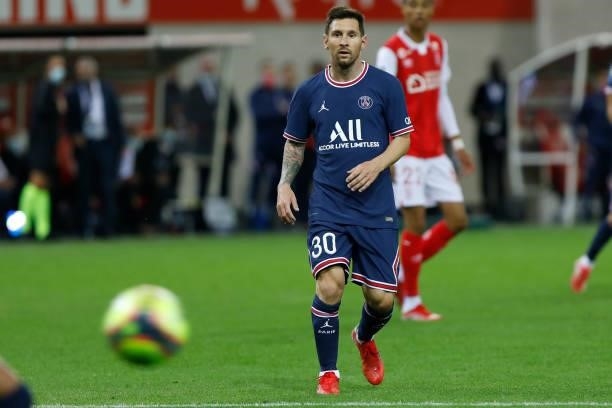 Lionel Messi during the French championship Ligue 1 football match between Stade de Reims and Paris Saint-Germain on August 29, 2021 at Auguste...