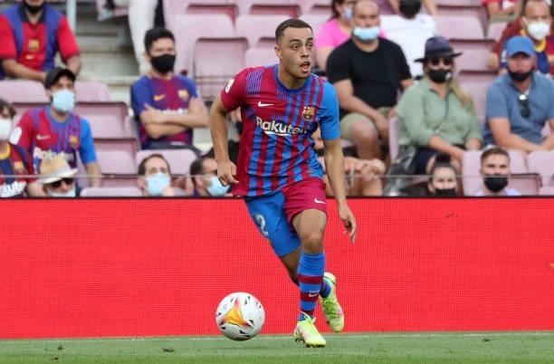 Sergino Dest during the match between FC Barcelona and Getafe CF, corresponding to the week 3 of the Liga Santander, played at the Camp Nou Stadium,...