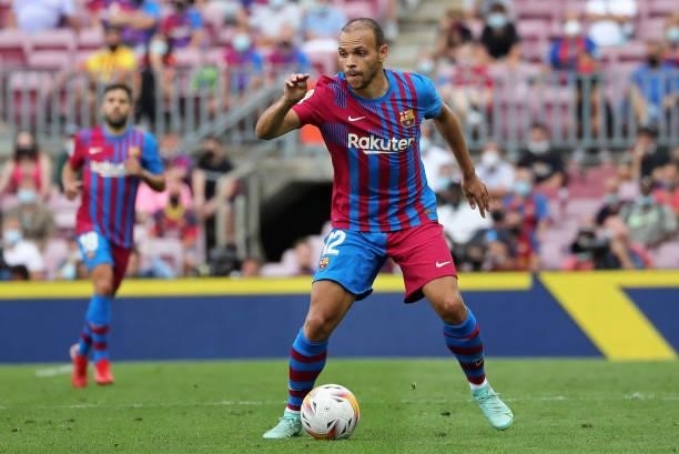 Martin Braithwaite during the match between FC Barcelona and Getafe CF, corresponding to the week 3 of the Liga Santander, played at the Camp Nou...
