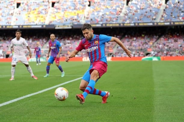 Jordi Alba during the match between FC Barcelona and Getafe CF, corresponding to the week 3 of the Liga Santander, played at the Camp Nou Stadium, on...