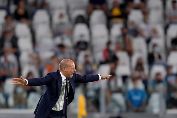 Juventus coach Massimiliano Allegri during the Serie A match between Juventus and Empoli FC at Allianz Stadium on August 28, 2021 in Turin, .