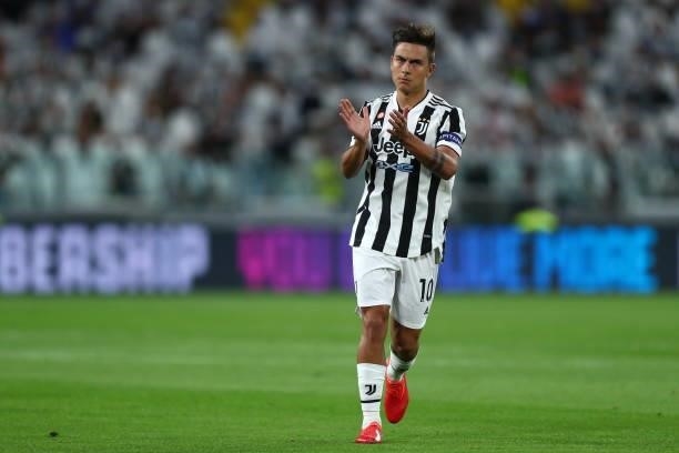 Paulo Dybala of Juventus FC gestures during the Serie A match between Juventus and Empoli FC at Allianz Stadium on August 28, 2021 in Turin, Italy.