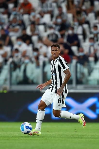 Danilo Luiz da Silva of Juventus FC controls the ball during the Serie A match between Juventus and Empoli FC at Allianz Stadium on August 28, 2021...